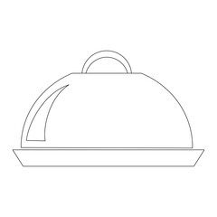serving dish outline icon. Linear vector from food concept. Thin line serving dish icon isolated on white background