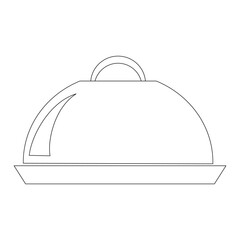 serving dish outline icon. Linear vector from food concept. Thin line serving dish icon isolated on white background