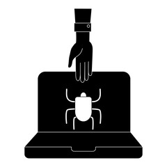 different phishing scenes and situations. Human hand with icon and image. Cyber crimes committed by hackers and hackers stealing personal data, banking credentials and information