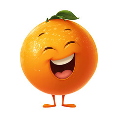 Smiling Orange Cartoon Character