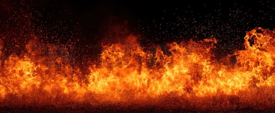 The captivating dance of flames against a dark backdrop.