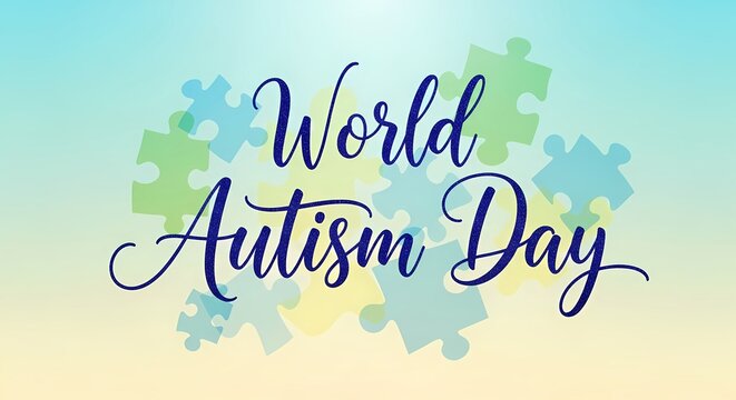 World autism day celebration with colorful puzzle piece background for awareness campaigns