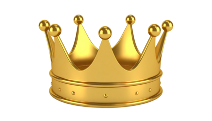Luxury golden king crown isolated on a white background, a majestic symbol of royal authority and wealth