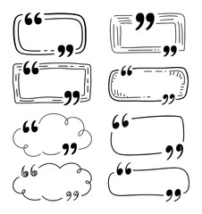 Obraz premium Hand drawn quote boxes and speech bubbles text