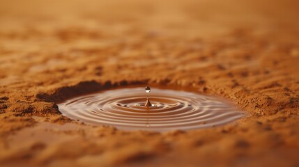 Macro droplet ripples in muddy puddle
