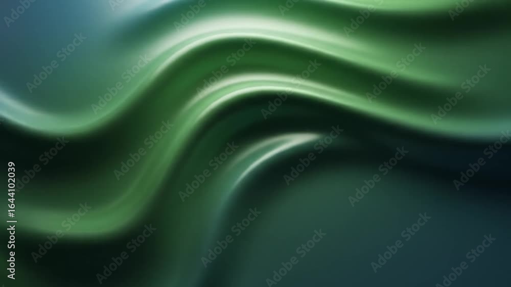 Poster abstract wavy background with green and teal gradient with smooth surface and elegant curves for mod