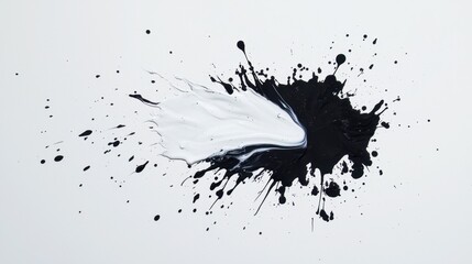 Dynamic black and white paint splash