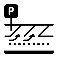 Parking space Semi Solid Vector Icon