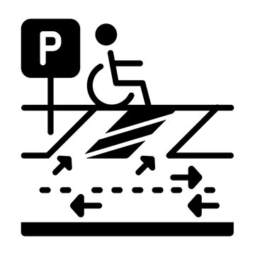 Wheelchair accessible par Semi Solid Vector Icon