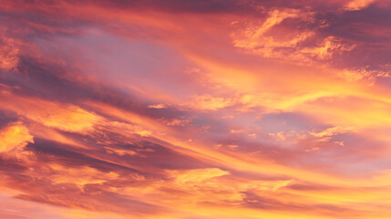 Fiery crimson and golden clouds paint a dramatic sunset sky vibrant