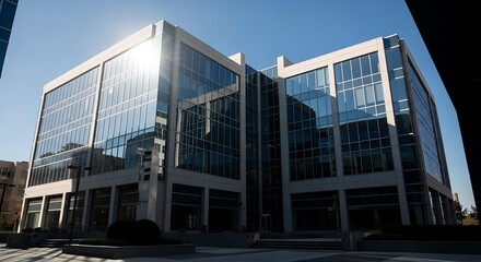 Modern glass office building