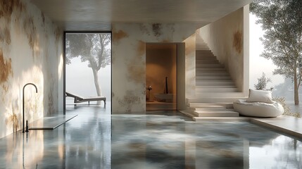 Obraz premium Minimalist Home Interior Modern architecture.