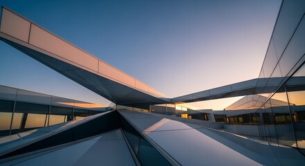 Fototapeta premium Modern architectural bridge at sunset