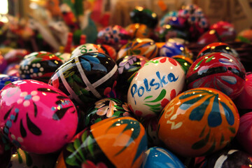 Rynek Główny, Kraków, Poland. Easter market in the main square of the city 