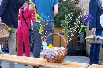 Rynek Główny, Kraków, Poland. Easter market in the main square of the city 