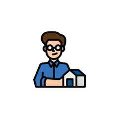 Real Estate Broker Icon, 