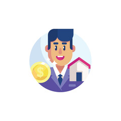 Real Estate Broker Icon, 