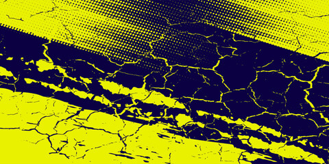 Yellow halftone on blue background. illustration eps 10