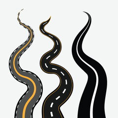 Three colorful Highway road vector illustration