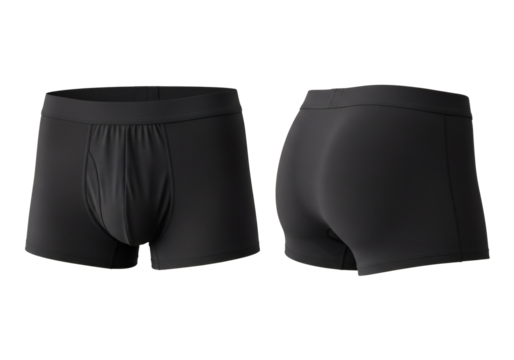 Black Underwear Boxer Briefs Comfortable Style and Essential Support for Men's Fashion, isolated on a transparent background