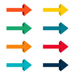 Vibrant navigation arrows  in various colors