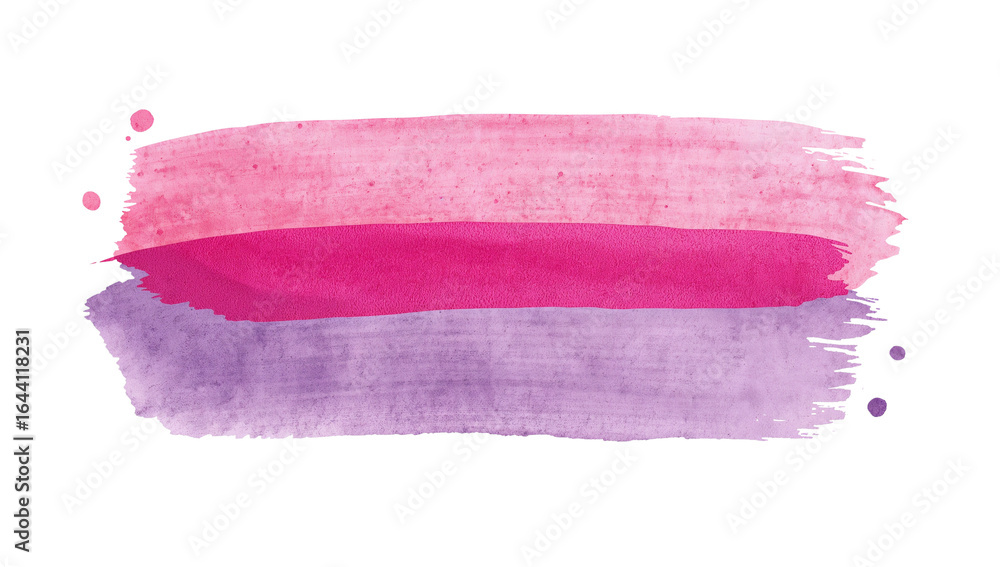 Poster watercolor gradient streak design element featuring blending pinks and purples on transparent