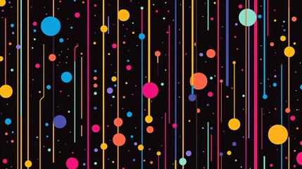 The stock photo showcases a bold, seamless pattern of abstract lines and dots.