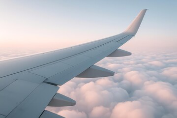 Obraz premium Soaring Above the Clouds: Embrace the Journey, Perfect for Travel and Adventure Marketing, Offering a Sense of Freedom and Escape with Dreamy Skies and Aerial Perspective