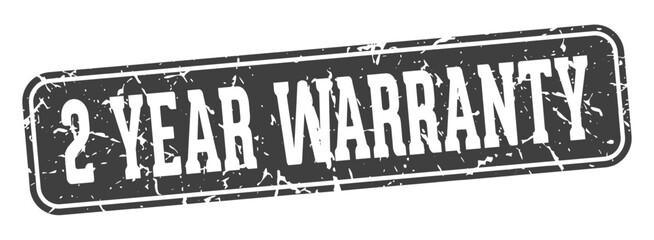 2 year warranty rectangular sign. 2 year warranty stamp