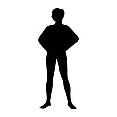 Powerful and Confident Woman Silhouette with Hands on Hips Stance