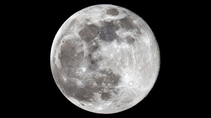 Obraz premium Detailed view of the moon against a black background.