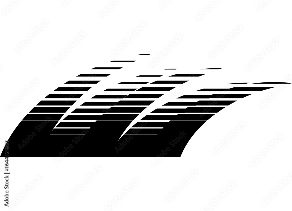 Poster black vector pattern with sharp shapes on a white background. sporty striped design element for car 