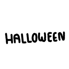 halloween cute handwriting clipart with kawaii doodle style, hand drawn font, childlike sketches, cartoon outline, funny lettering, adorable handwritten elements for kids and creative designs