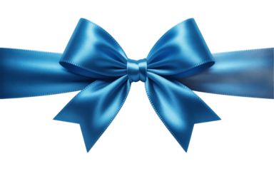 blue bow on a white background