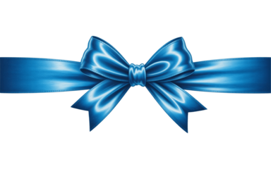 blue bow on white background