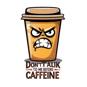 "Don&rsquo;t Talk to Me Before Caffeine" &ndash; Funny Coffee Quote Design
