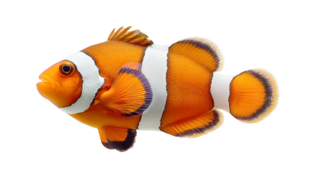 A clownfish swimming isolated - Powered by Adobe