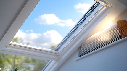 Obraz premium Skylight View Bright Blue Sky Modern Home.