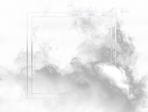 smoke or misty fog frame design isolated on transparent background. Black smoke border with empty space for design. Mockup, template. Smoke backdrop. Spooky smoke frame. PNG