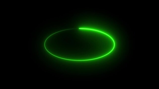 Neon circle green colour With Tapered Strokes Shape Background Loop/ 4k animation of an abstract background. abstract beautiful saber circle animation background..