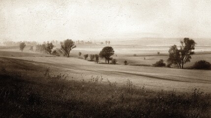 vintage photo of rural field landscape no logos no brands ar 169
