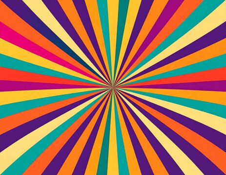 Retro radial burst of vibrant colors