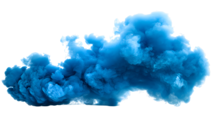 Captivating Blue Smoke Plume on Clear Background Adds Depth and Intrigue to Digital Compositions and Visual Projects