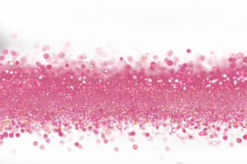 Pink glitter powder dust particles frame. Magic shining pink dust border isolated on black background. Shiny dust bokeh particles. Luxury celebration festive Decoration design element