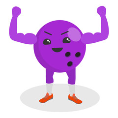 3D Isometric Flat  Set of Cartoon Sport Ball Mascot. Item 5