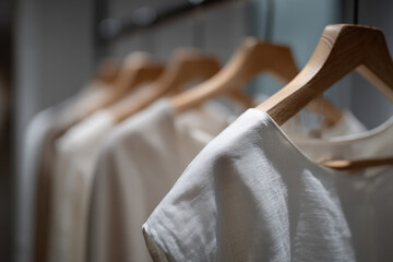 modern clothing store featuring virtual fitting room technology with minimalist display of garments