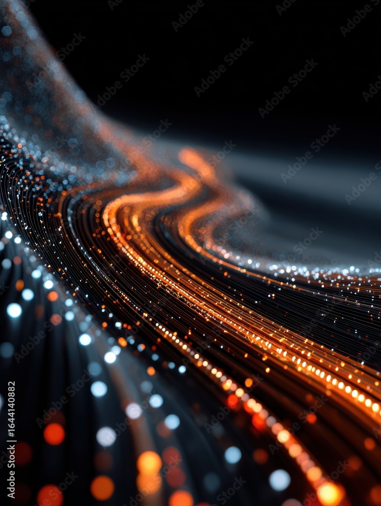 Aufkleber a dynamic representation of a digital data stream this image features an abstract pattern of glowing