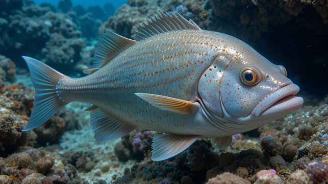 Comber (Serranus cabrilla) in Mediterranean Sea