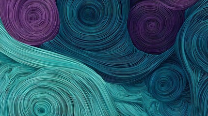abstract swirling texture pattern in teal and purple tones, fluid motion lines creating vortex shapes, modern decorative background for art and design prints.