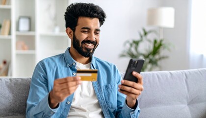 Individual Uses Mobile Device to Purchase Online